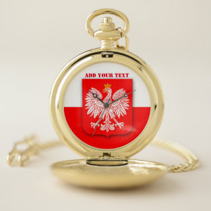 Poland Flag World Cup 2022 Football Soccer Polska Pocket Watch