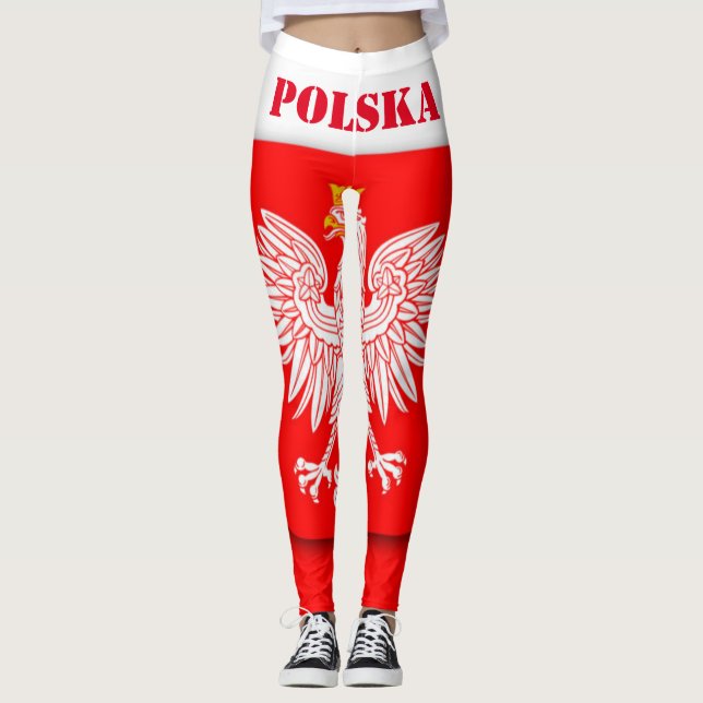 Poland Flag World Cup 2026 Football Soccer Polska Leggings (Front)