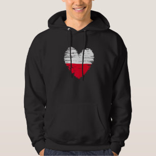 Poland Heart Polish Flag Polish Pride Hoodie