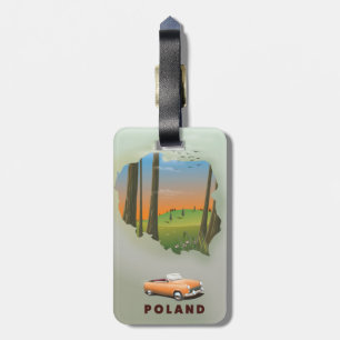 Poland Illustrated travel poster print. Luggage Tag