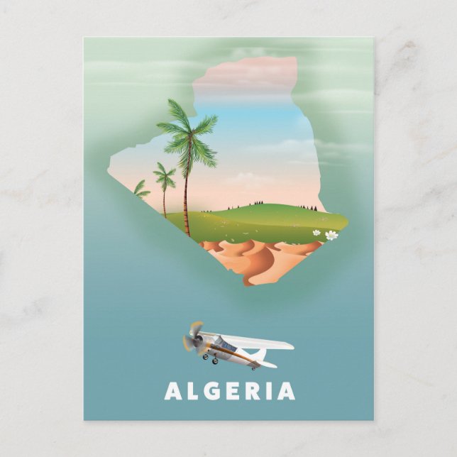 Poland Illustrated travel poster print. Postcard (Front)