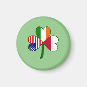 Poland Ireland American Shamrock Flag Personalised Magnet