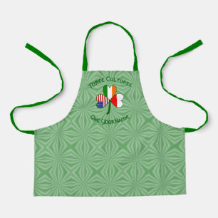 Poland Irish American Flags Shamrock Personalised  Apron