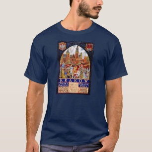 Poland Krakow Vintage Travel Poster Restored T-Shirt