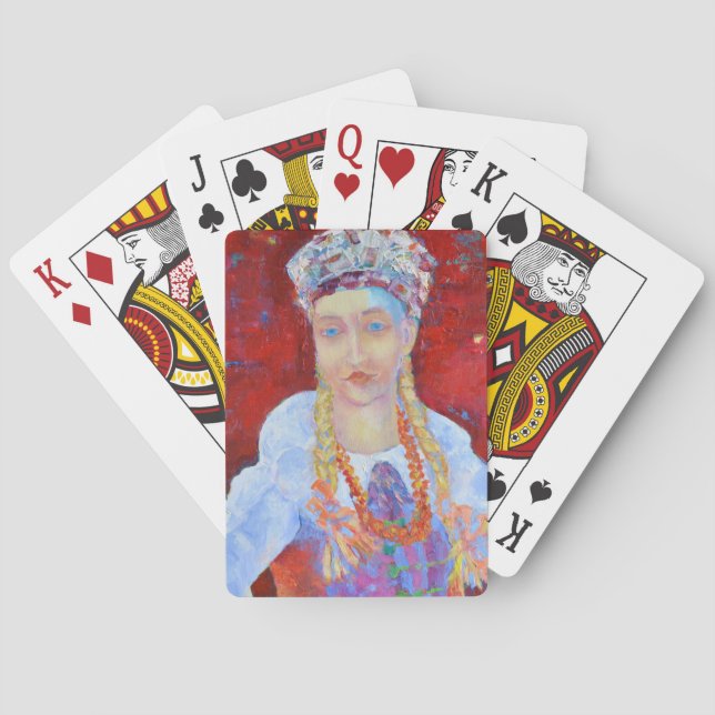 Poland Lowicz dress pride flag colours red white  Playing Cards (Back)