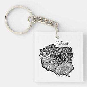 Poland Mandala Map Key Ring
