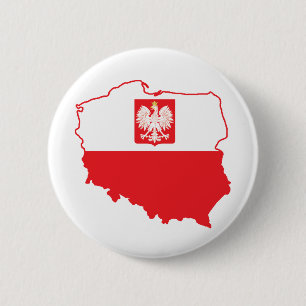 Poland Map In Polish Colours 6 Cm Round Badge