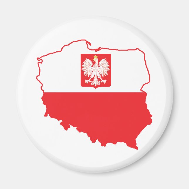 Poland Map In Polish Colours Magnet (Front)