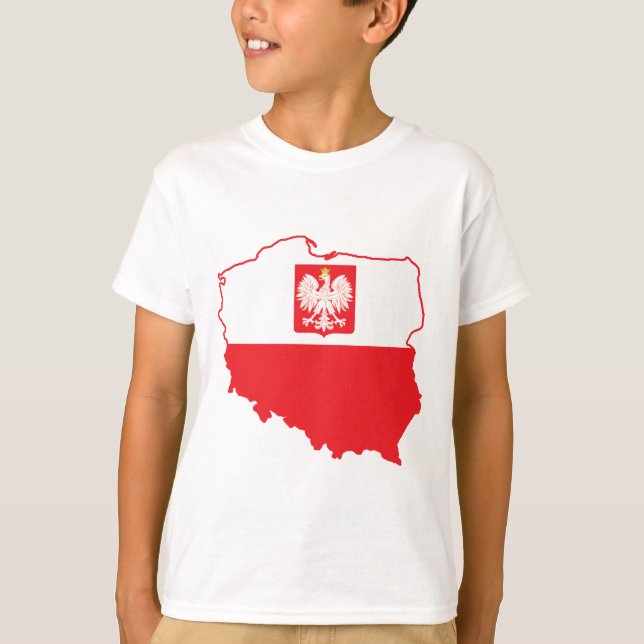 Poland Map In Polish Colours T-Shirt (Front)