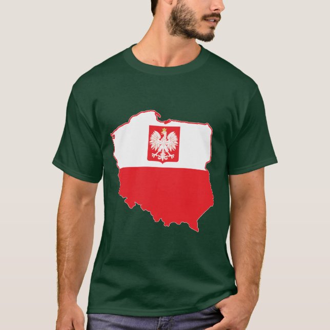 Poland Map In Polish Colours T-Shirt (Front)