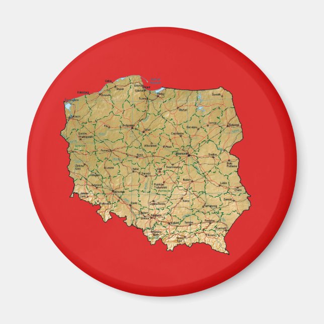 Poland Map Magnet (Front)
