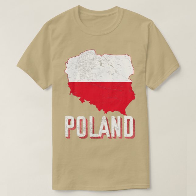 Poland Map Polish Flag T-Shirt (Design Front)