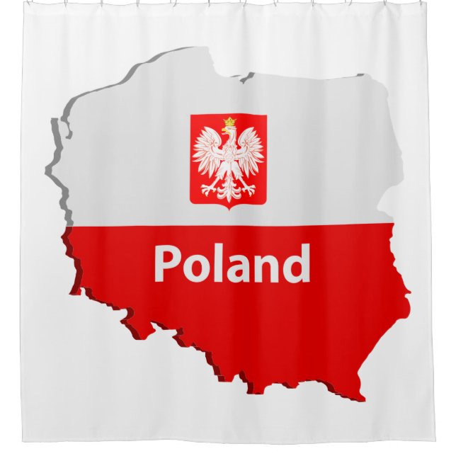 Poland map shower curtain (Front)