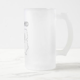 Poland Map With Eagle Frosted Glass Beer Mug