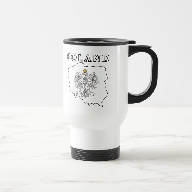 Poland Map With Eagle Travel Mug (Right)
