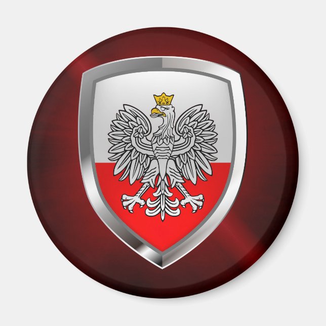 Poland Metallic Emblem Magnet (Front)