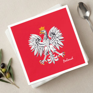 Poland Napkins, Polish flag, Eagle, party /sports Napkin