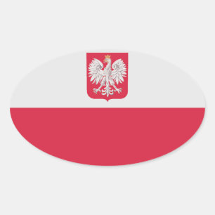 Poland National Flag Oval Sticker