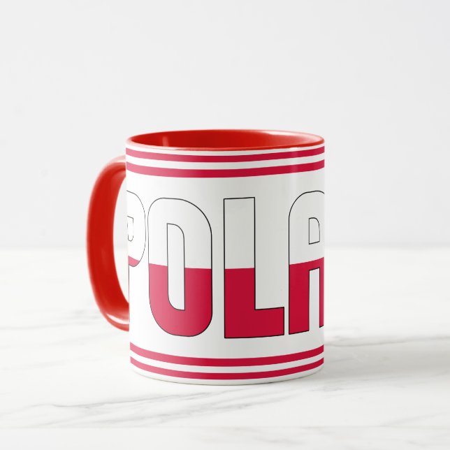 Poland National Flag Patriotic Coffee Mug (Front Left)