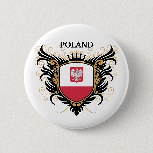 Poland [personalise] 6 cm round badge (Front)