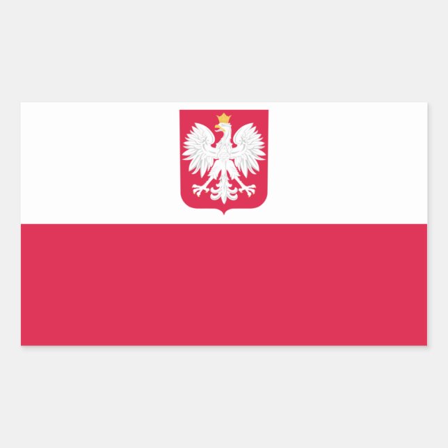 Poland/Pole/Polish Flag Rectangular Sticker (Front)