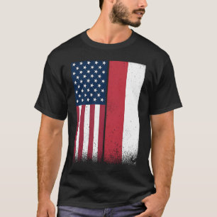 Poland Polish American Flags Proud USA Poland T-Shirt