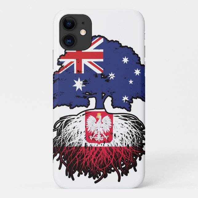 Poland Polish Australian Australia Tree Roots Flag Case-Mate iPhone Case (Back)