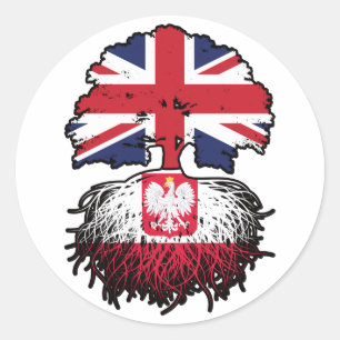 Poland Polish British UK United Kingdom Britain Classic Round Sticker