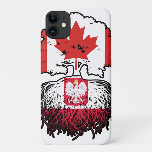 Poland Polish Canadian Canada Tree Roots Flag Case-Mate iPhone Case (Back)