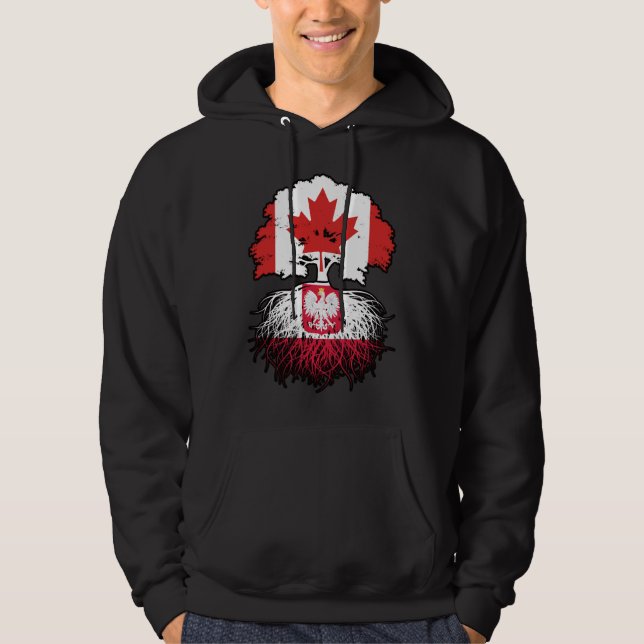 Poland Polish Canadian Canada Tree Roots Flag Hoodie (Front)