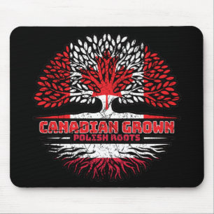 Poland Polish Canadian Canada Tree Roots Flag Mouse Mat
