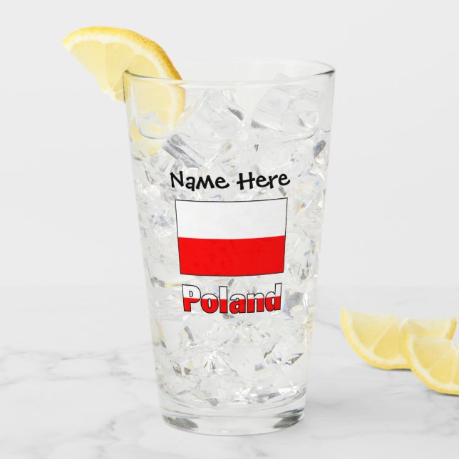 Poland Polish Flag Black Personalisation  Glass (Front Ice)
