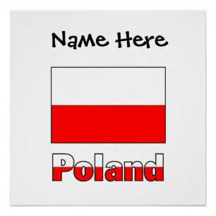 Poland Polish Flag Black Personalisation  Poster