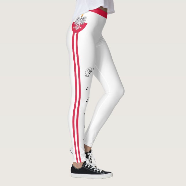 Poland & Polish Flag fashion, travel/ sport fans Leggings (Right)
