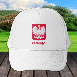 Poland & Polish Flag Hat, Eagle Herb Polski  Trucker Hat