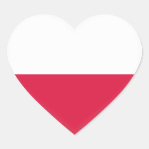 Poland (Polish) Flag Heart Sticker