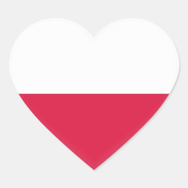 Poland (Polish) Flag Heart Sticker (Front)