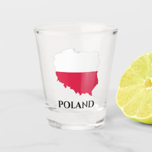 Poland Polish Flag Map Shot Glass