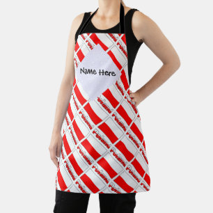 Poland Polish Flag Tiled Black Personalisation  Apron