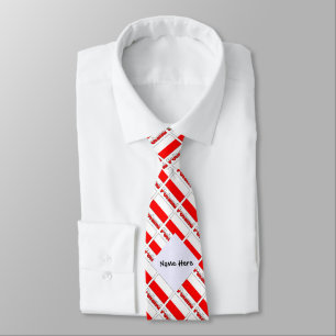Poland Polish Flag Tiled Black Personalisation Tie