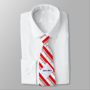 Poland Polish Flag Tiled Black Personalisation  Tie