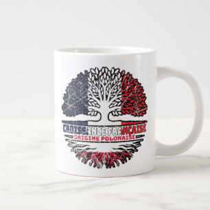 Poland Polish French France Tree Roots Flag Large Coffee Mug