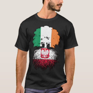 Poland Polish Irish Ireland Tree Roots Flag T-Shirt