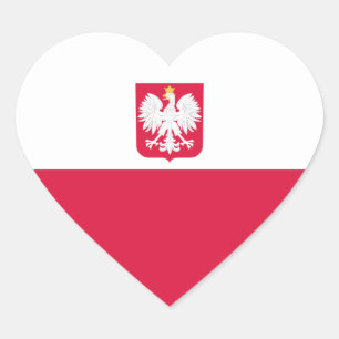 Poland/Polish/Pole Heart Flag Heart Sticker