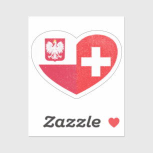 Poland Polish Switzerland Swiss Heart Love Flag