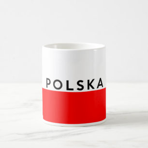 poland polska flag country polish text name coffee mug
