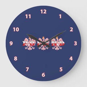 Poland Red Eagles Large Clock