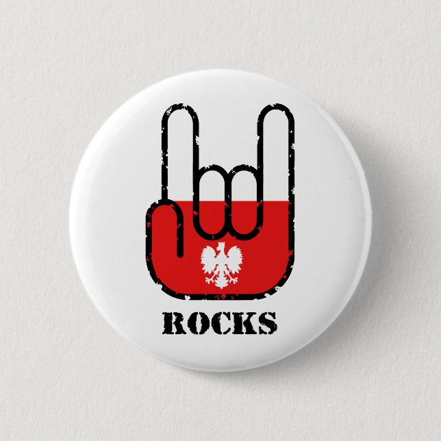 Poland Rocks 6 Cm Round Badge (Front)