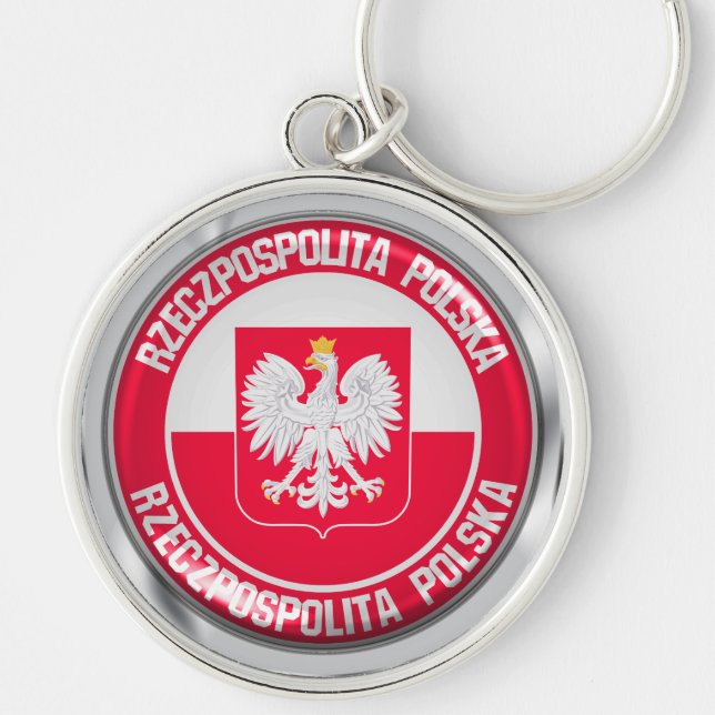 Poland Round Emblem Key Ring (Front)