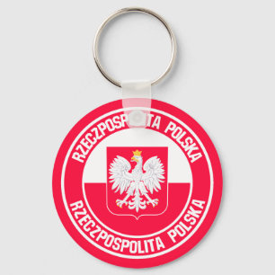 Poland Round Emblem Key Ring